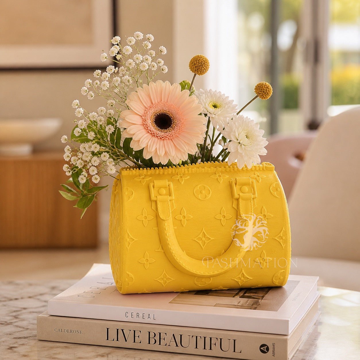 Handbag Vase | Unique Purse Floral Decor | Modern Chic Home Accent Gift by Pashmation