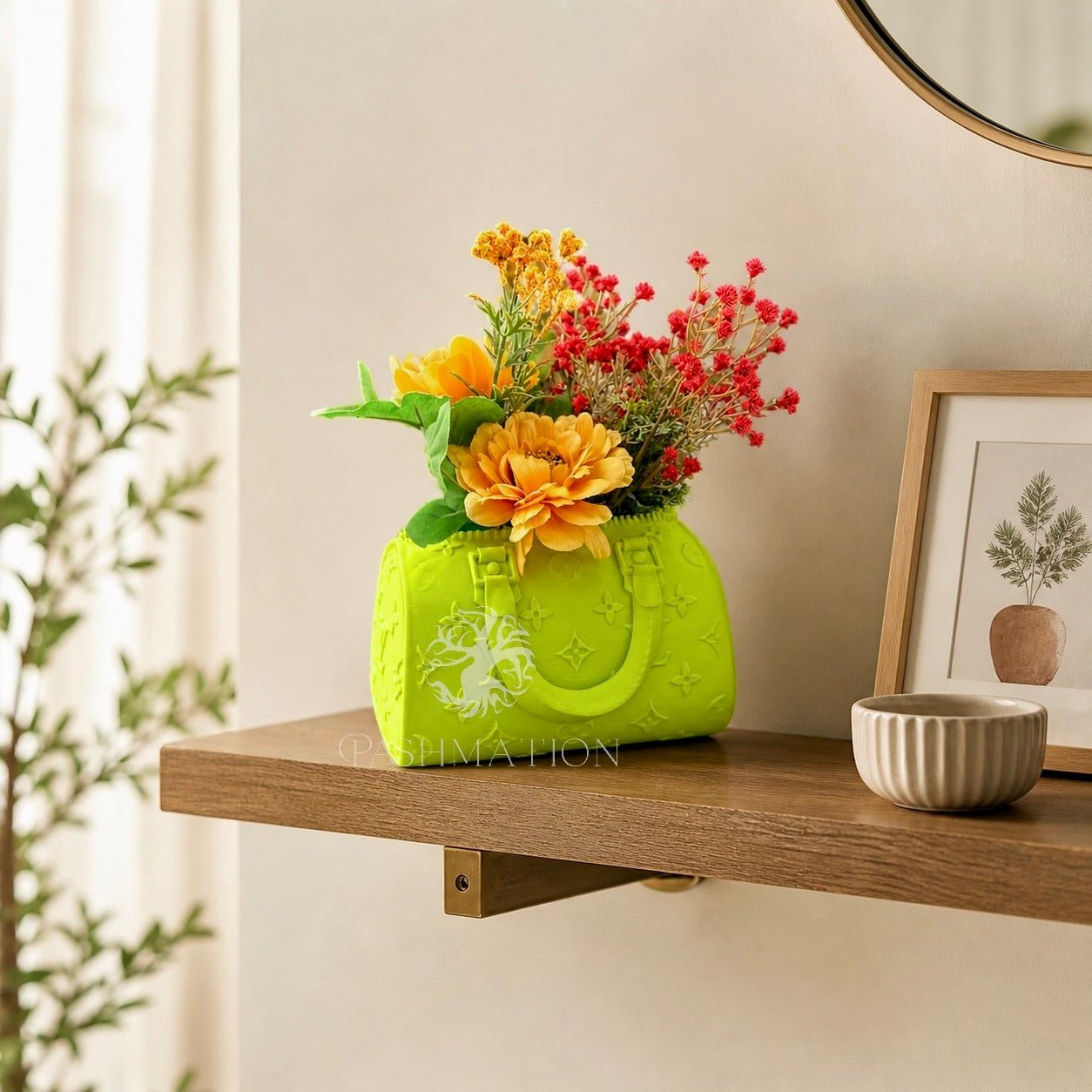 Handbag Vase | Unique Purse Floral Decor | Modern Chic Home Accent Gift by Pashmation