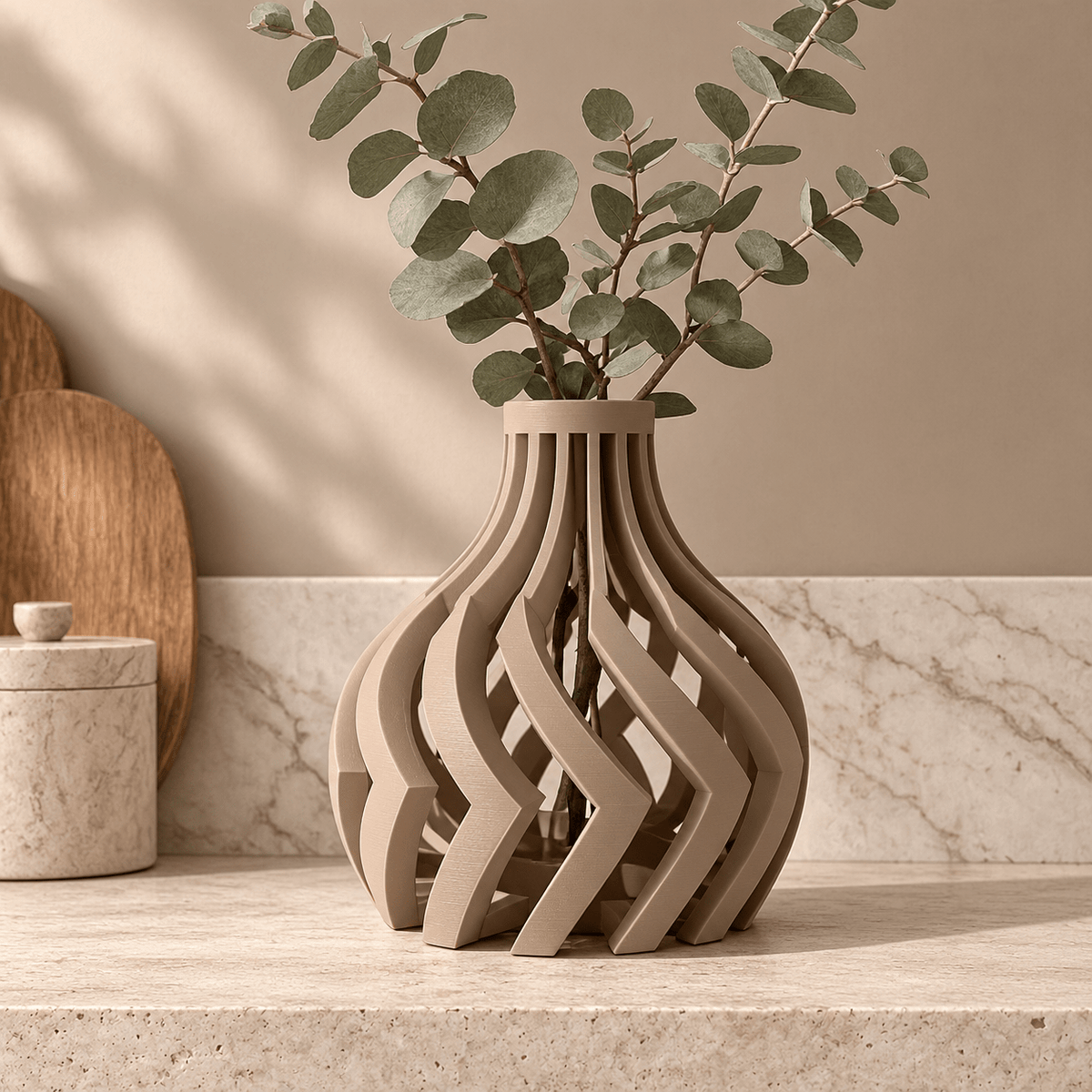 Dynamic Lori Cut-Out Vase - Modern Sculptural Home Decor Geometric Centerpiece Contemporary Minimalist Design by Pashmation