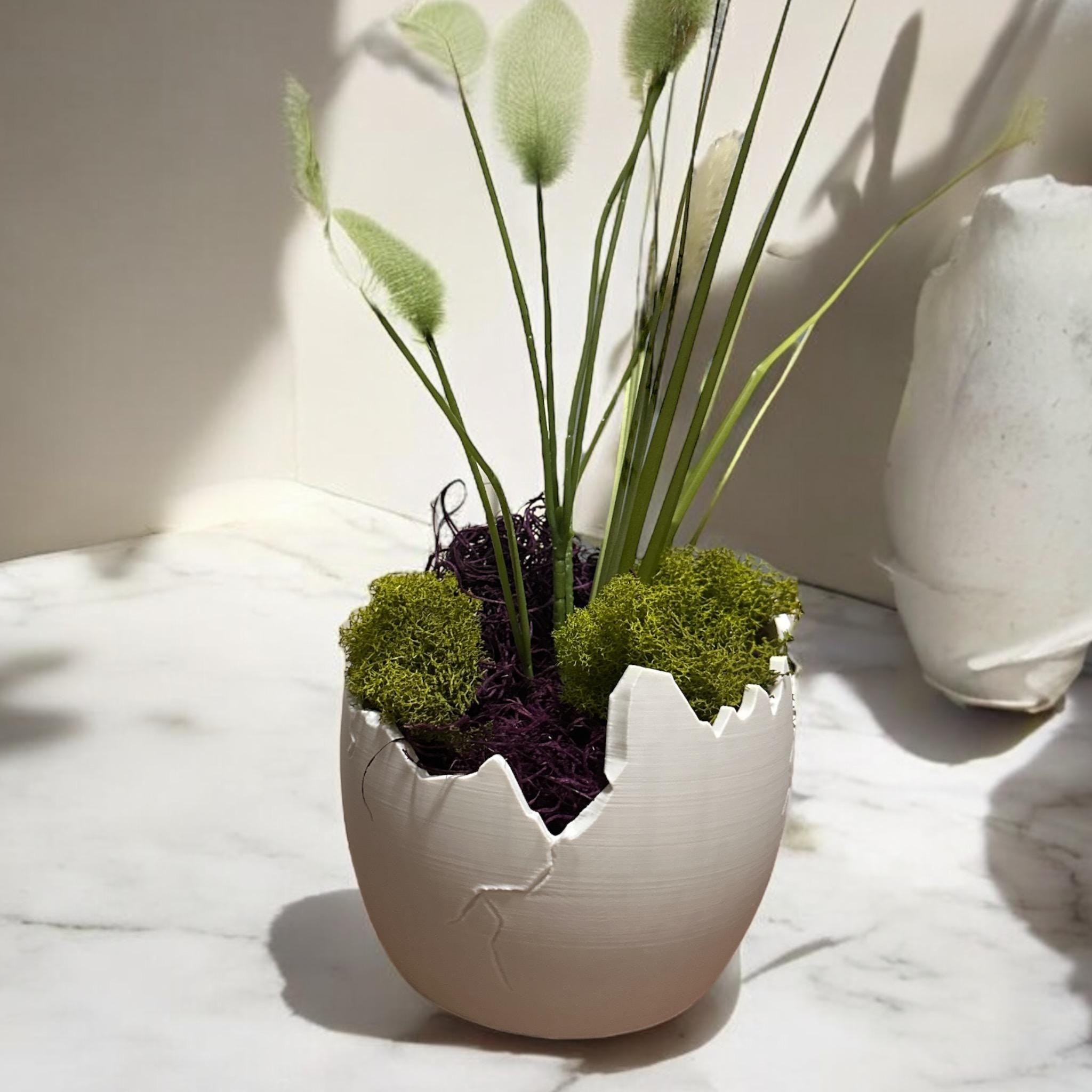 EggScape Planter – Large 3D - Printed Eggshell Design, Modern Planter for Indoor & Outdoor Spaces - PashmationIndoor Planters