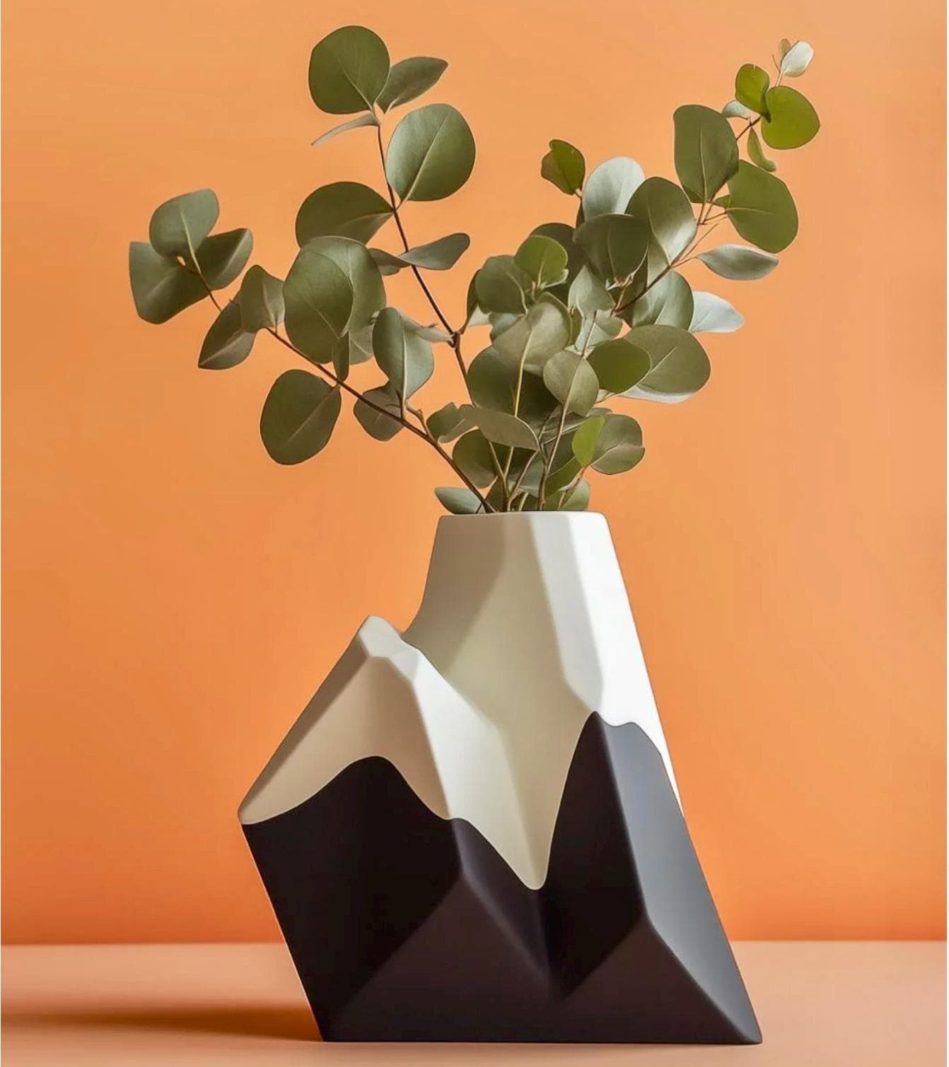 Everpeak Mountain Vase 3D Printed Snowy Peak Geometric Decor by Pashmation