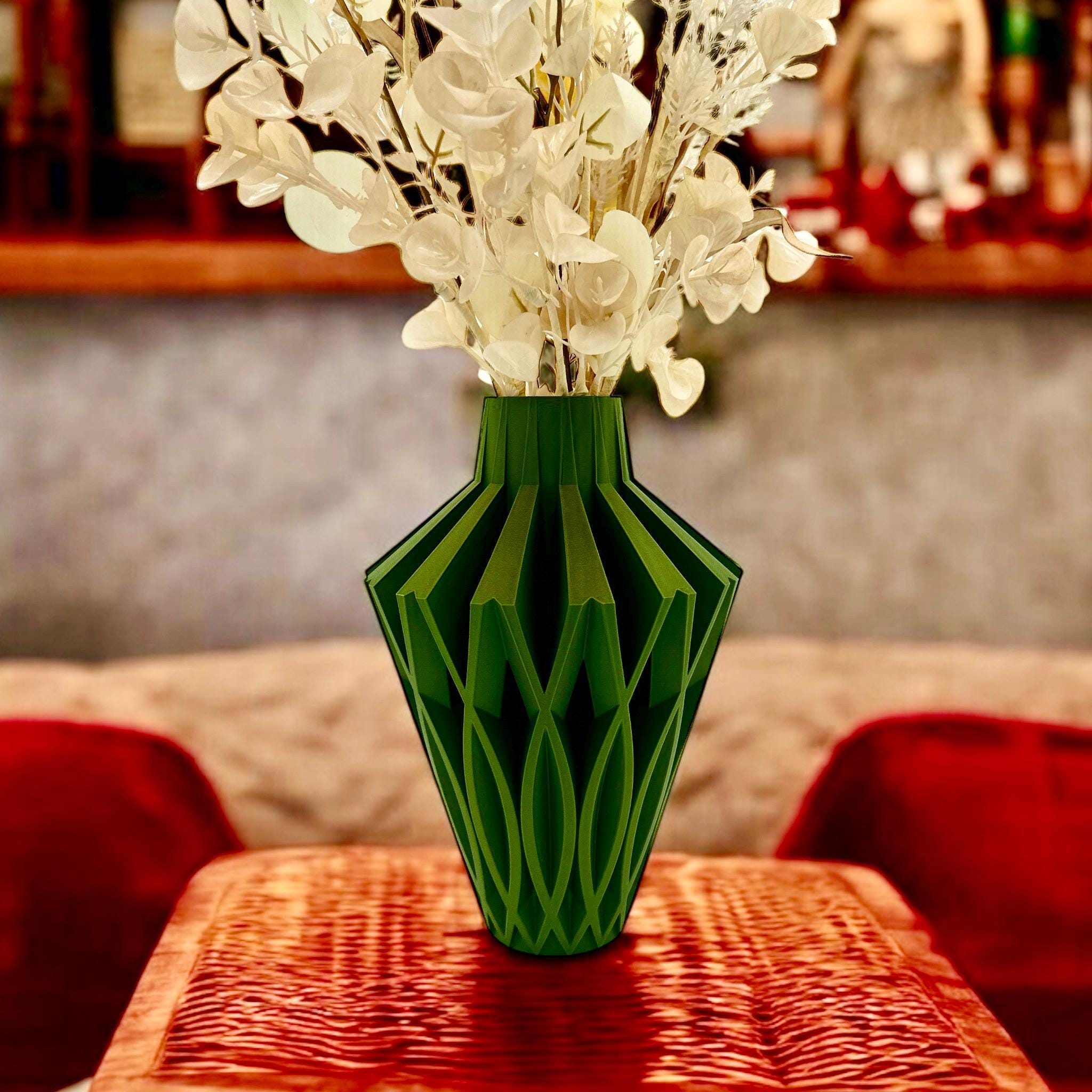 Geometric Vase Modern Home Decor - Contemporary Minimalist Centerpiece Flower Holder - Pashmation