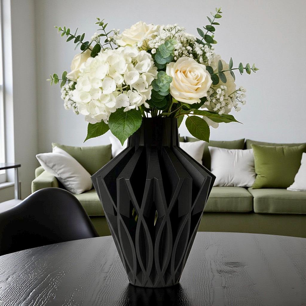 Geometric Vase Modern Home Decor - Contemporary Minimalist Centerpiece Flower Holder - Pashmation