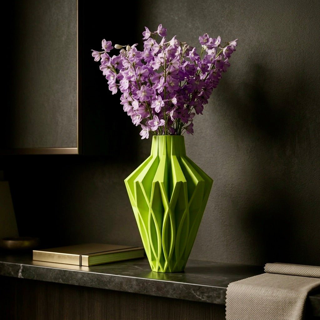 Geometric Vase Modern Home Decor - Contemporary Minimalist Centerpiece Flower Holder - Pashmation