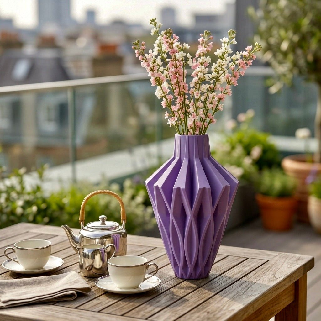 Geometric Vase Modern Home Decor - Contemporary Minimalist Centerpiece Flower Holder - Pashmation