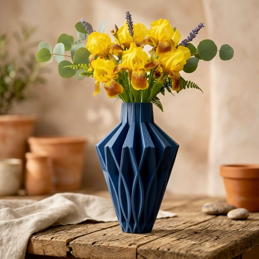 Geometric Vase Modern Home Decor - Contemporary Minimalist Centerpiece Flower Holder - Pashmation