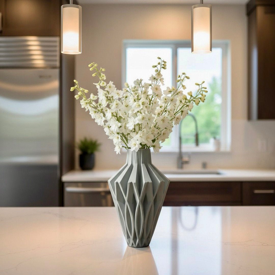 Geometric Vase Modern Home Decor - Contemporary Minimalist Centerpiece Flower Holder - Pashmation