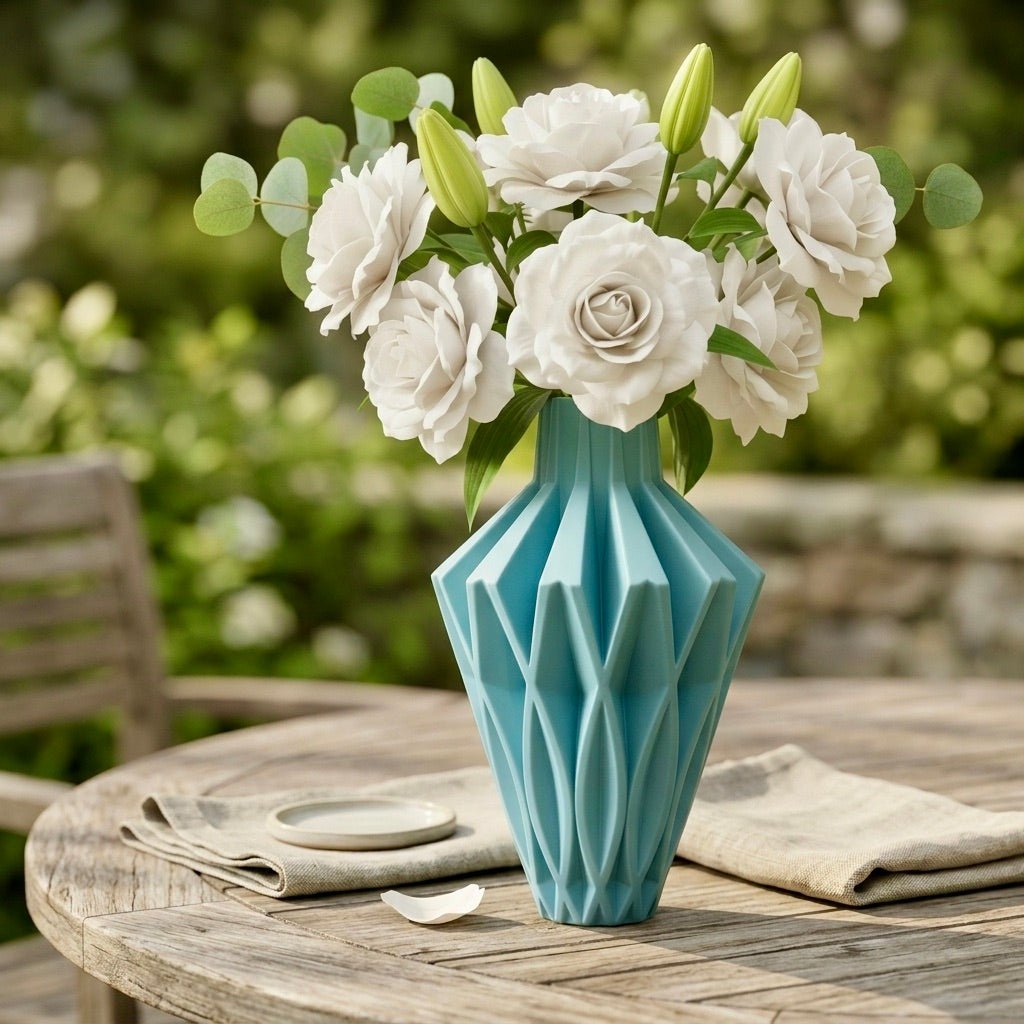 Geometric Vase Modern Home Decor - Contemporary Minimalist Centerpiece Flower Holder - Pashmation