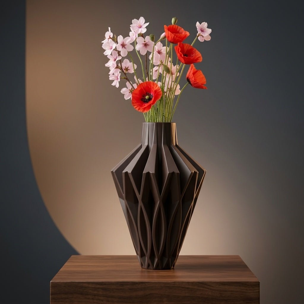 Geometric Vase Modern Home Decor - Contemporary Minimalist Centerpiece Flower Holder - Pashmation