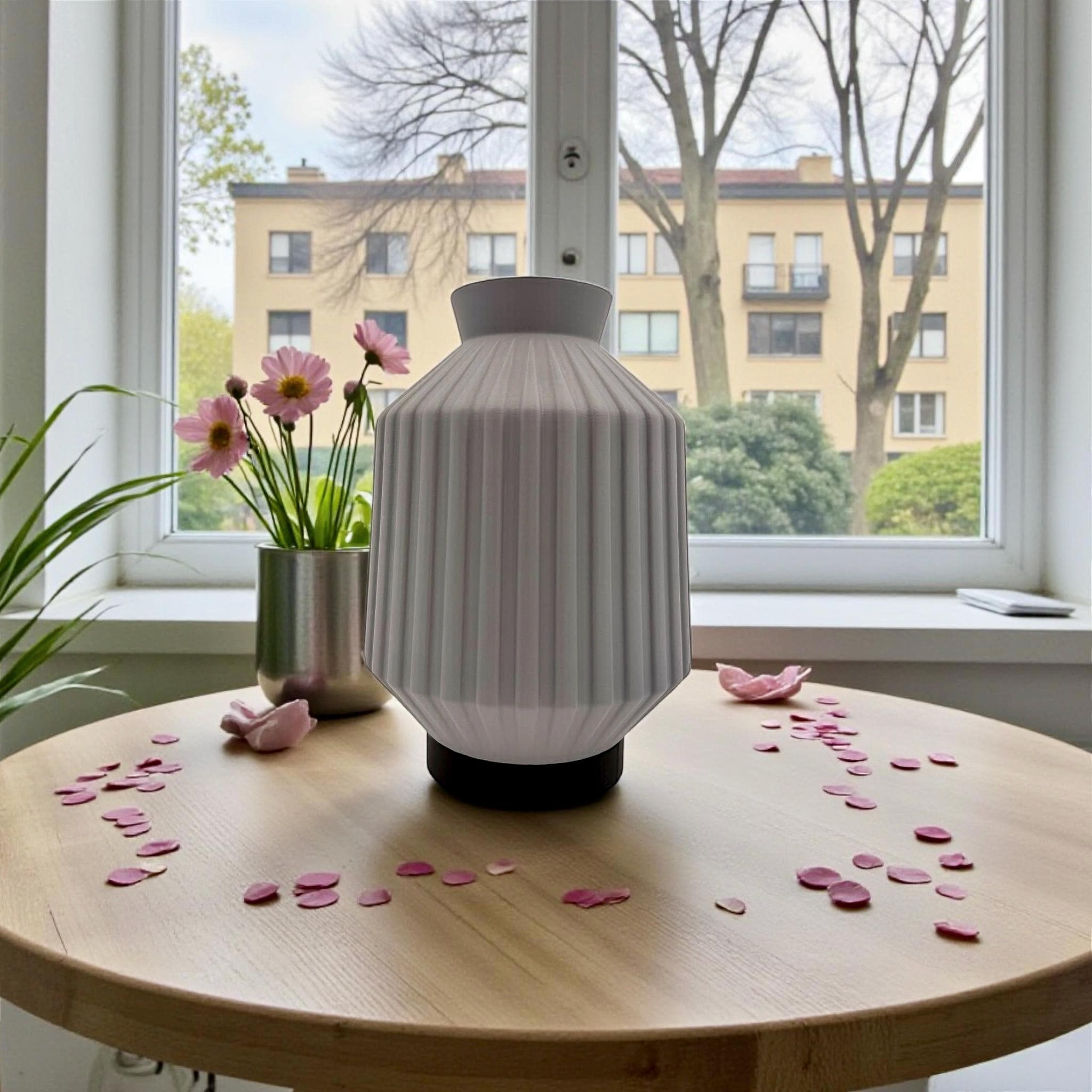 Geometric Vase with Color - Selectable Base Platform - Modern Minimalist Home Decor Centerpiece - Pashmation