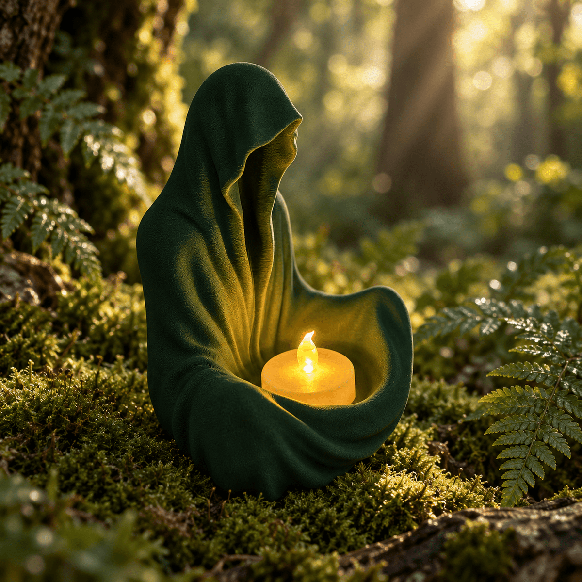 Hooded Phantom Tealight Holder, Faceless Cloaked Figure Candle Holder, Gothic Decor, Dark Academia, Witchy Halloween Home Decor by Pashmation