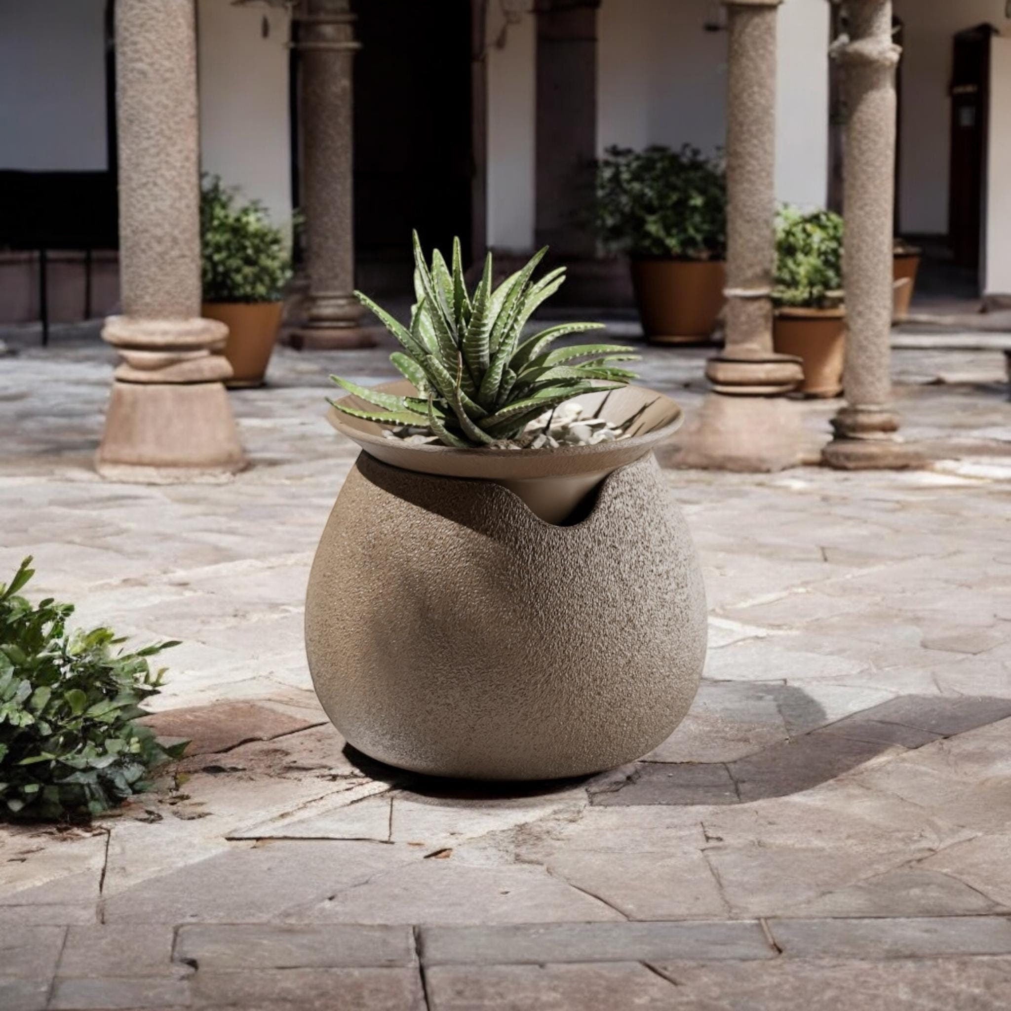 HydraGlobe Self Watering Planter - Outdoor Plant Pot with Wick Included by Pashmation