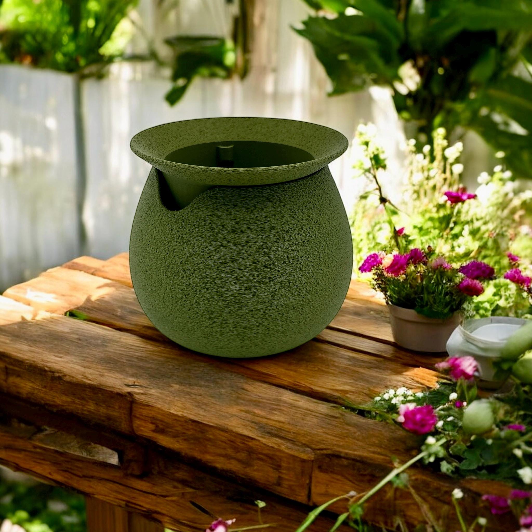 HydraGlobe Self Watering Planter - Outdoor Plant Pot with Wick Included by Pashmation