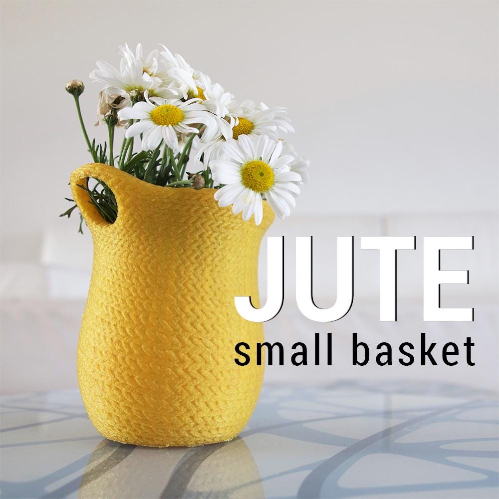 Jute Basket Vase - Colorful Planter/Vase for Indoor Plants - Eco-Friendly, Customizable Home Decor, Perfect Gift, Unique Desk Organizer