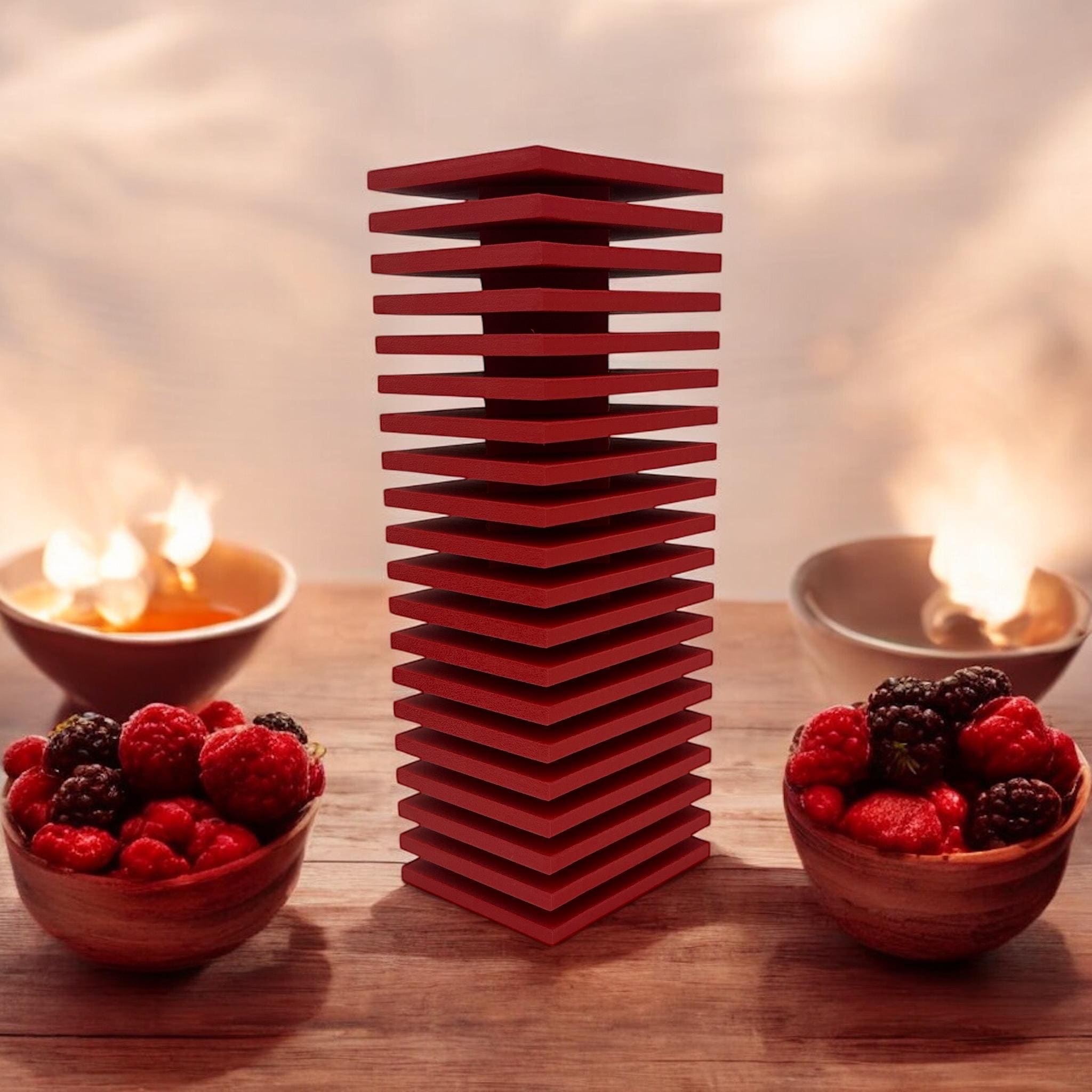 Modern Slatted Vase | Tall Geometric Centerpiece | Minimalist Contemporary Home Decor