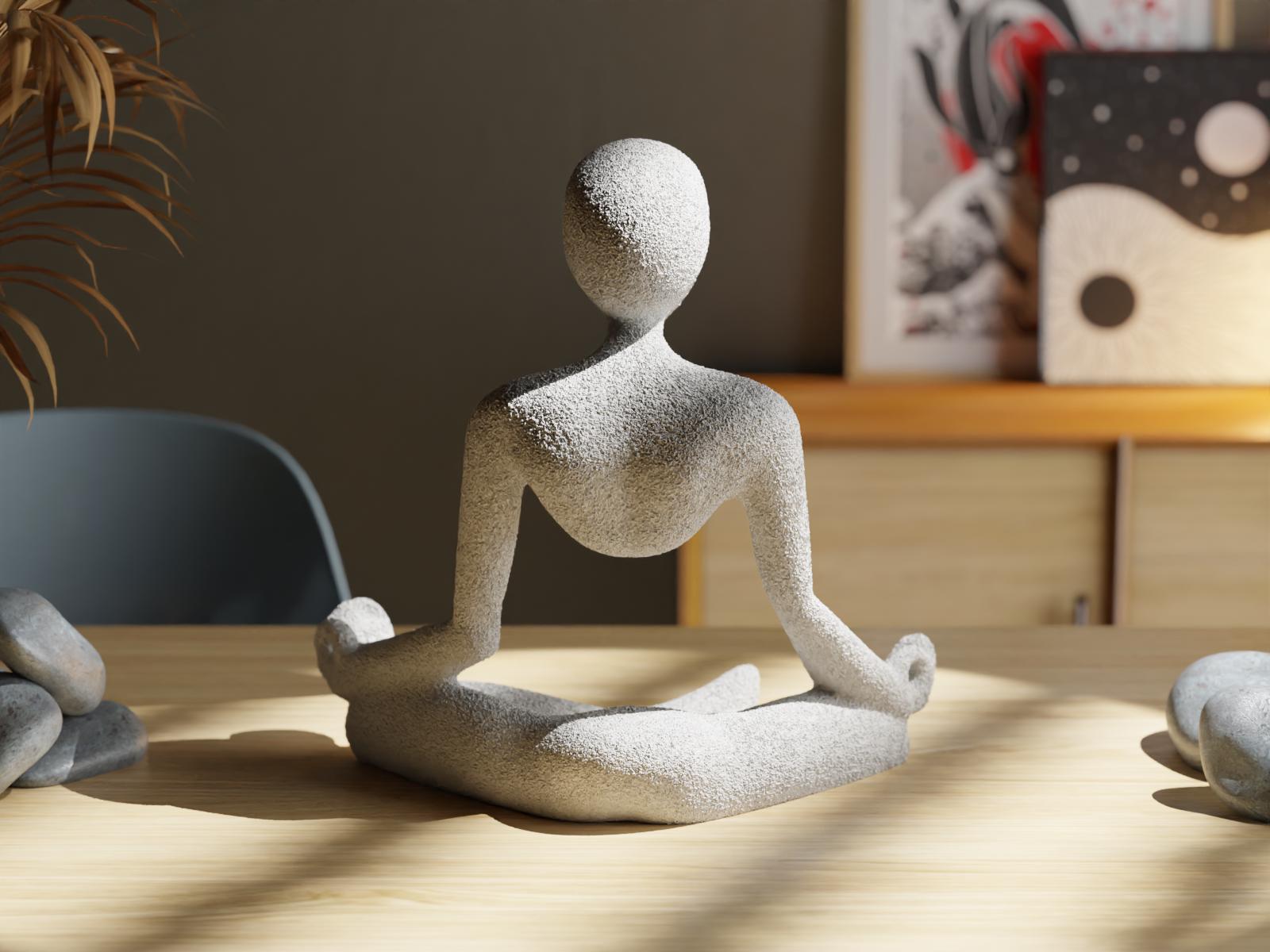 Meditation Room Art Serene Yoga Practitioner Statue for Relaxation, Meditation, Zen Garden, Inspirational Gift by Pashmation
