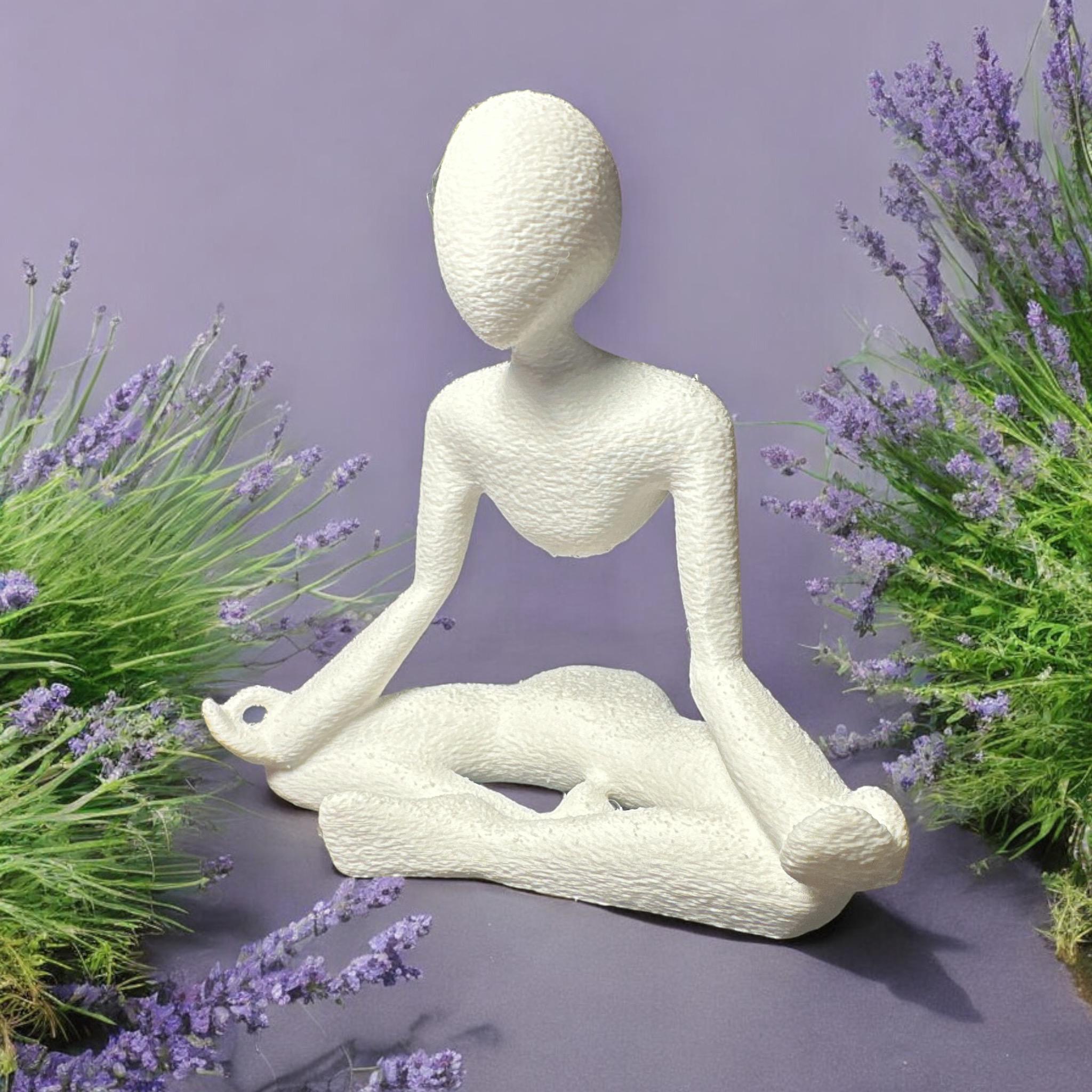 Meditation Room Art Serene Yoga Practitioner Statue for Relaxation, Meditation, Zen Garden, Inspirational Gift by Pashmation