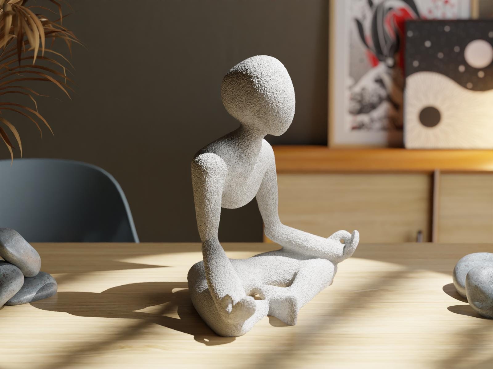 Meditation Room Art Serene Yoga Practitioner Statue for Relaxation, Meditation, Zen Garden, Inspirational Gift by Pashmation