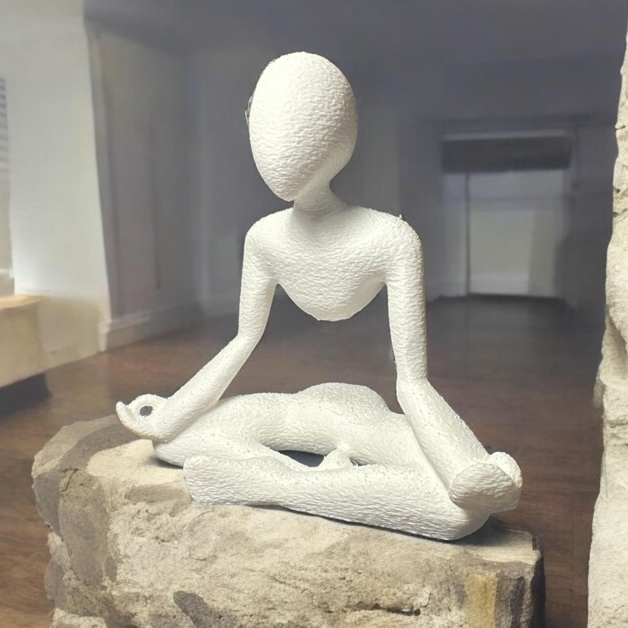 Meditation Room Art Serene Yoga Practitioner Statue for Relaxation, Meditation, Zen Garden, Inspirational Gift by Pashmation