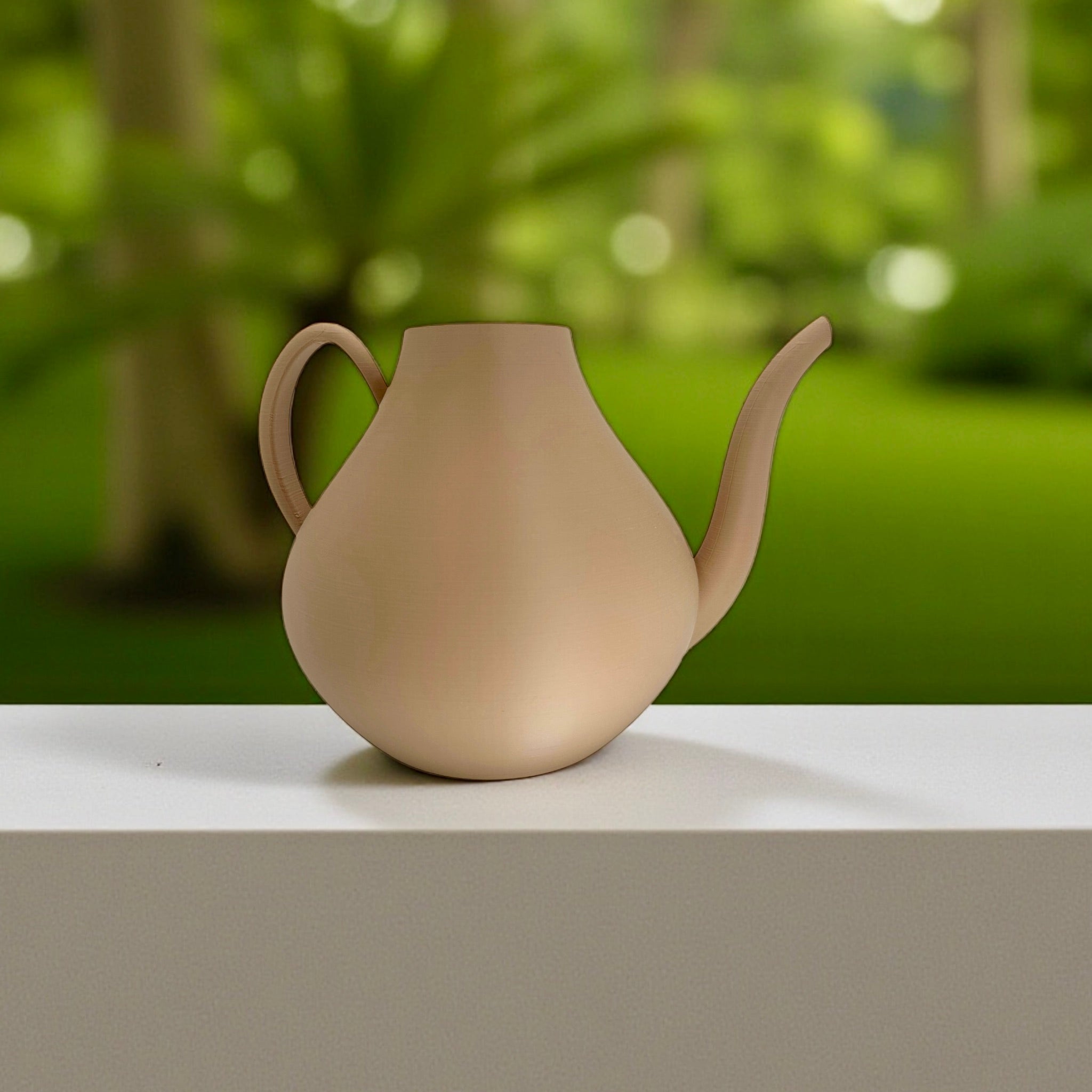 Latte Modern Watering Can with houseplants – modern sculptural indoor watering can