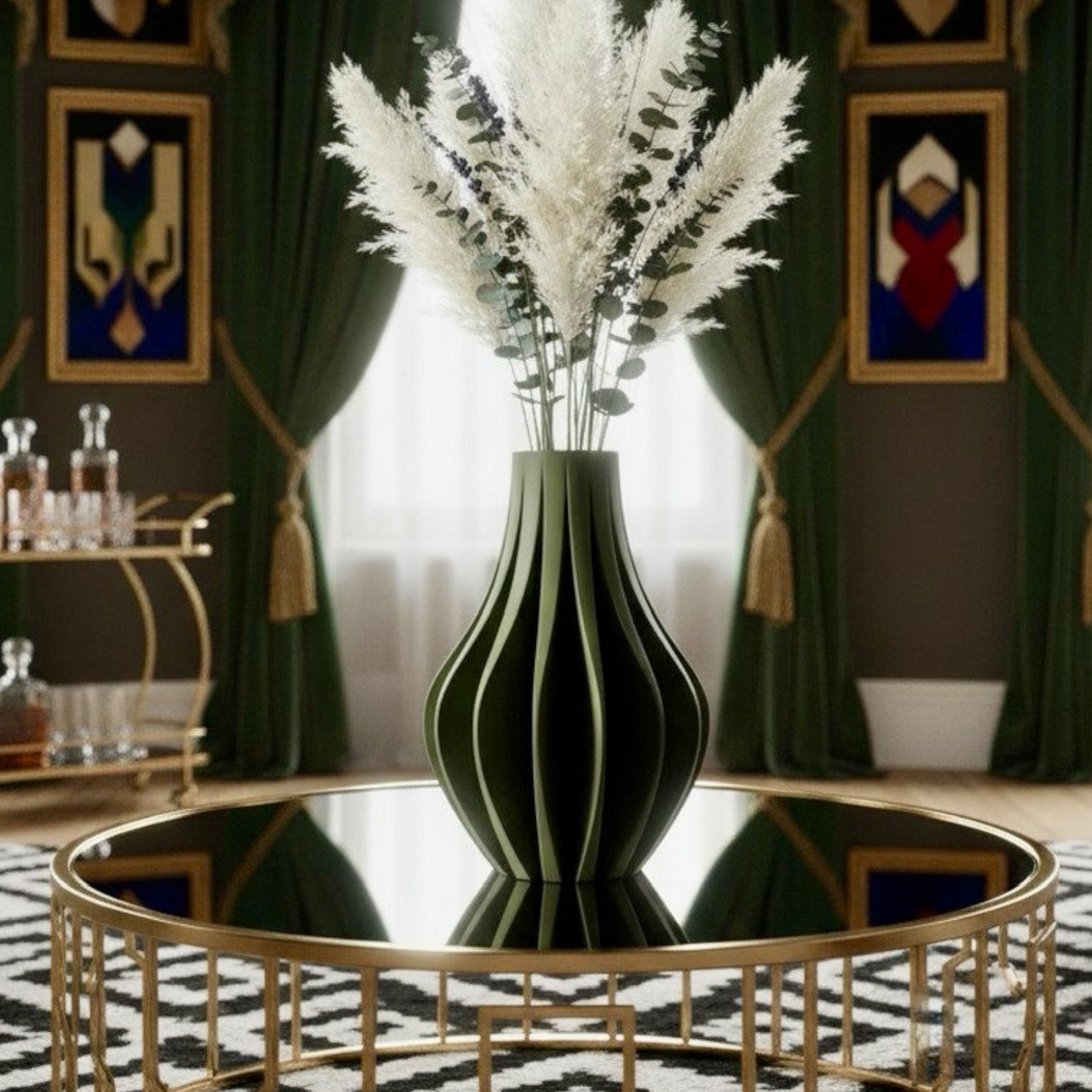 Modern Fluted Flower Vase, Minimalist Home Decor, Elegant Centerpiece - PashmationVases