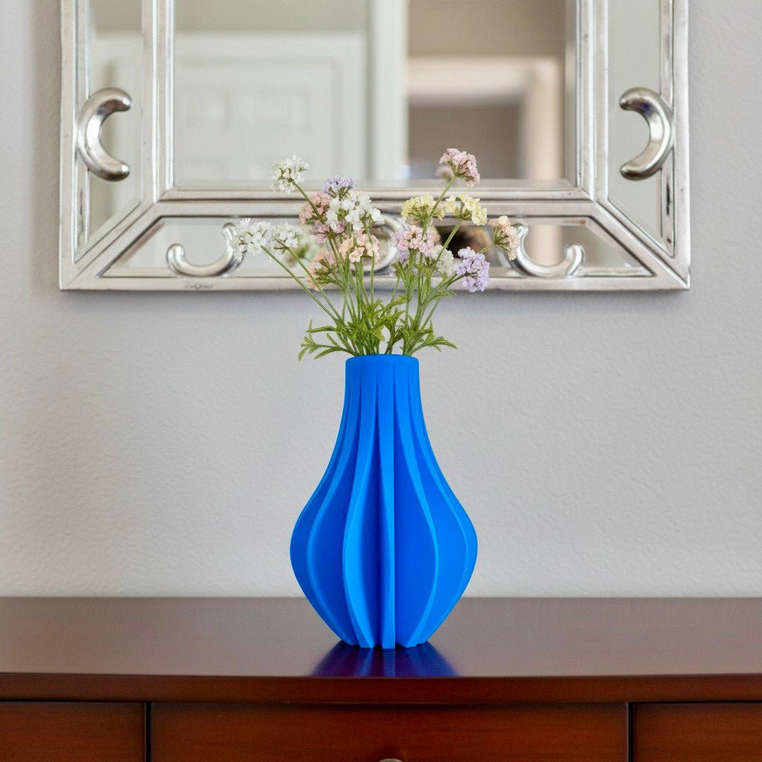 Modern Fluted Flower Vase, Minimalist Home Decor, Elegant Centerpiece - PashmationVases