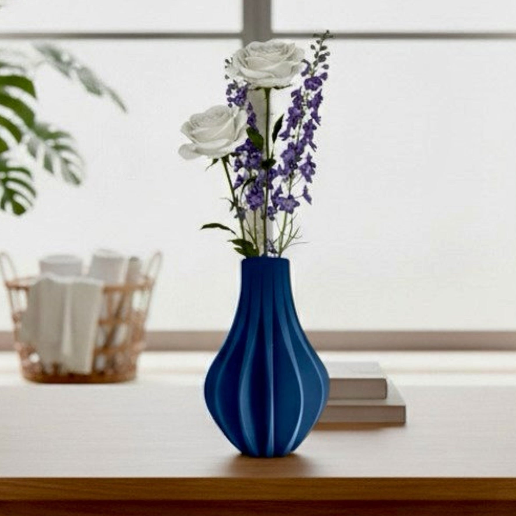 Modern Fluted Flower Vase, Minimalist Home Decor, Elegant Centerpiece - PashmationVases