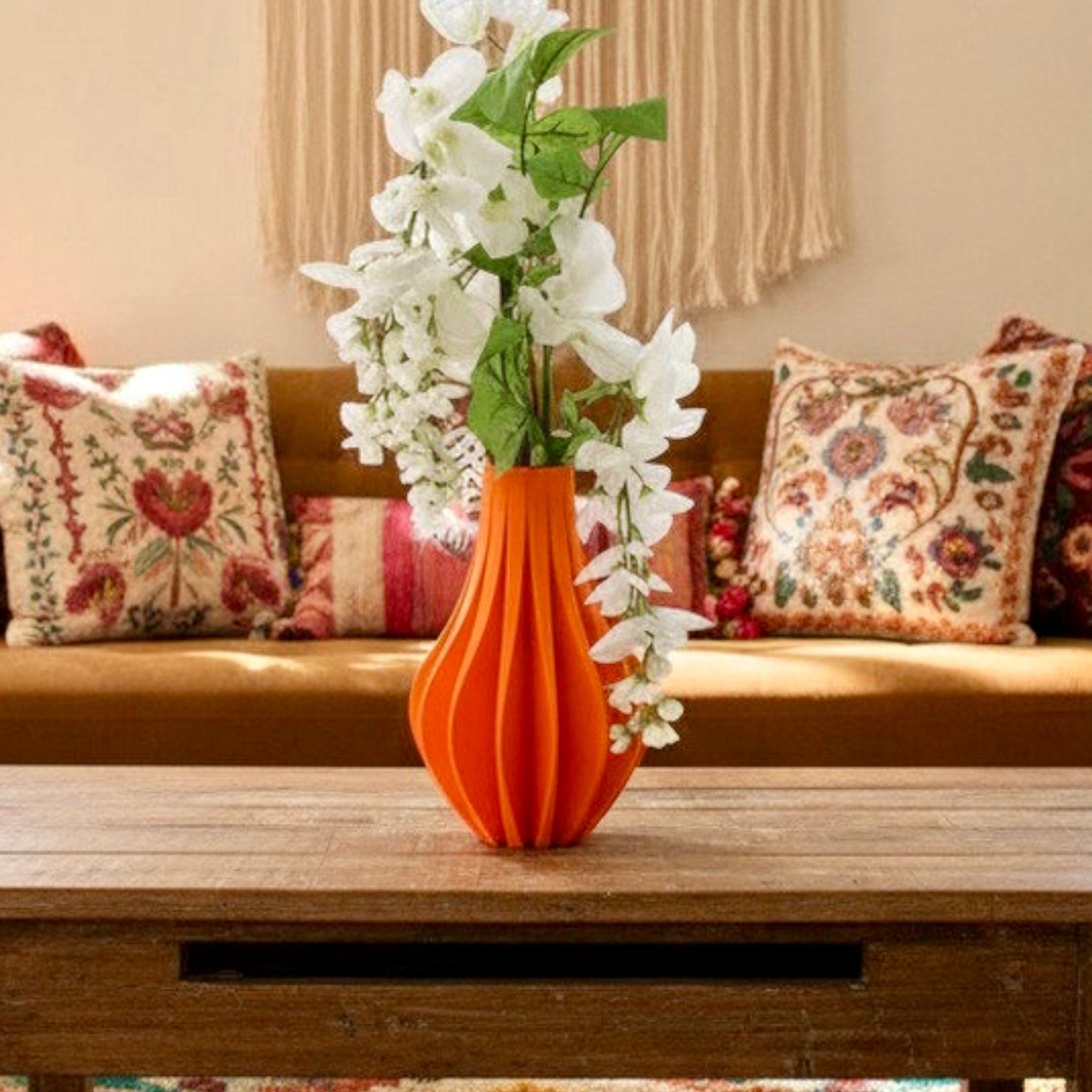 Modern Fluted Flower Vase, Minimalist Home Decor, Elegant Centerpiece - PashmationVases