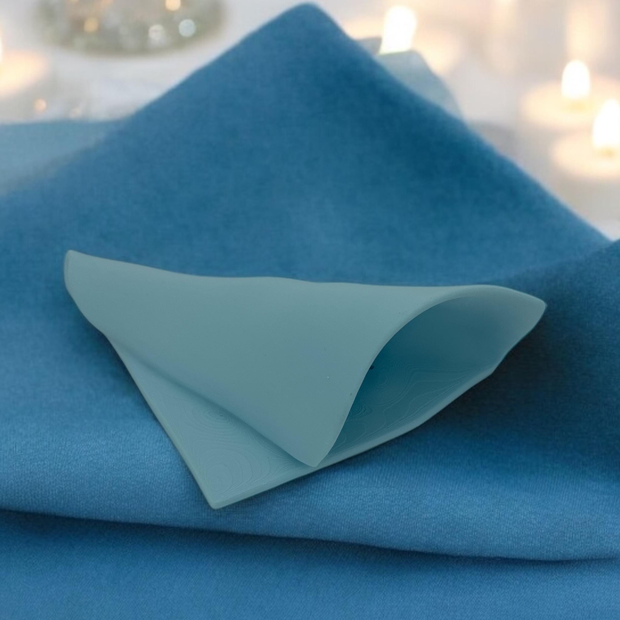 Blue vertical wall planter napkin wall vase as modern wall decor by Pashmation