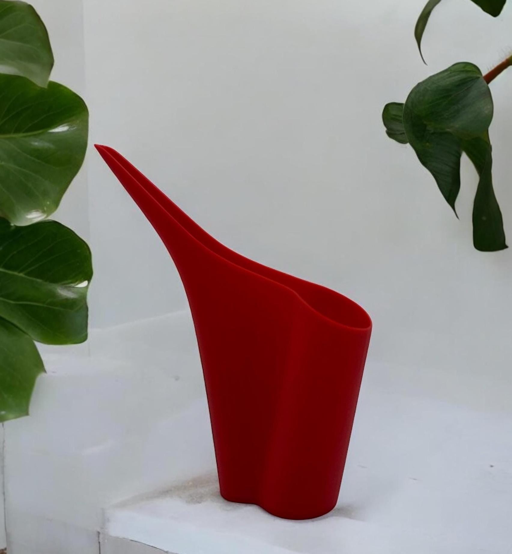 Red Long Spout Watering Can narrow spout detail – precision indoor watering