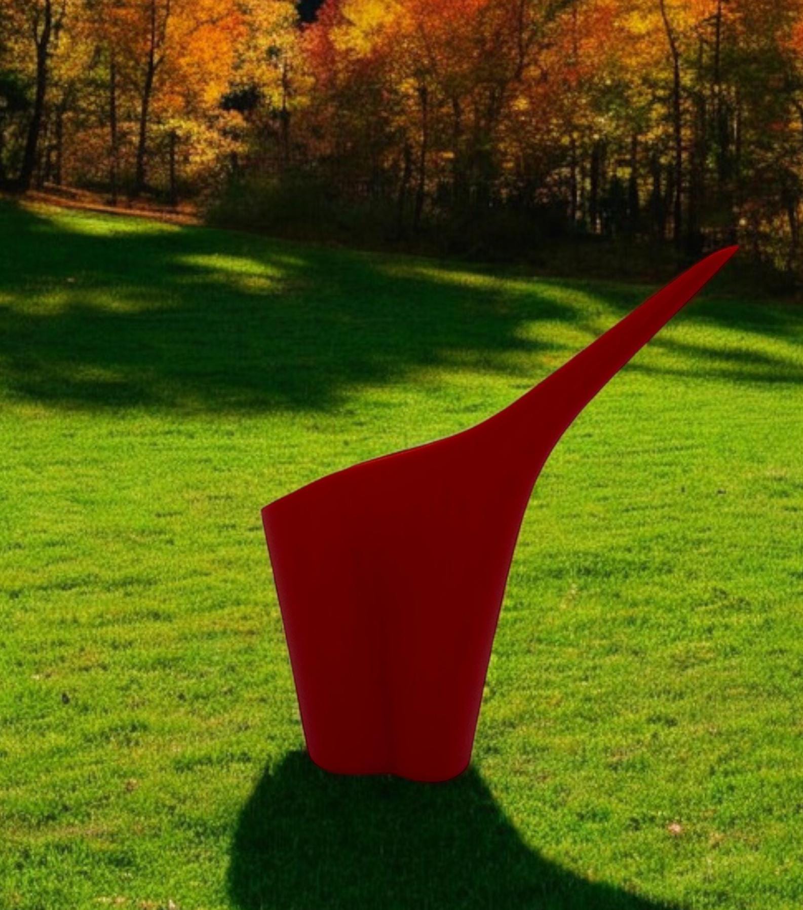 Red Long Spout Watering Can narrow spout detail – precision indoor watering