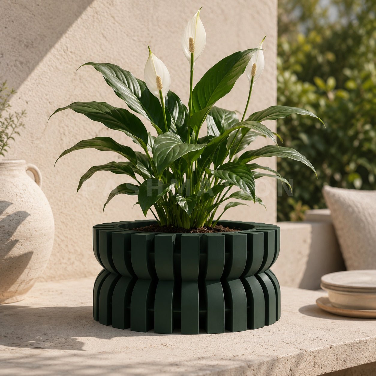 Modern Planter with Saucer | Griva by Pashmation