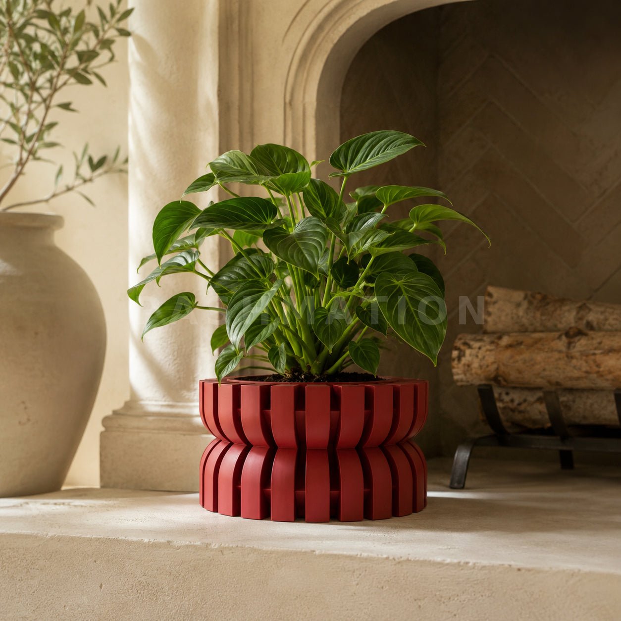 Modern Planter with Saucer | Griva by Pashmation
