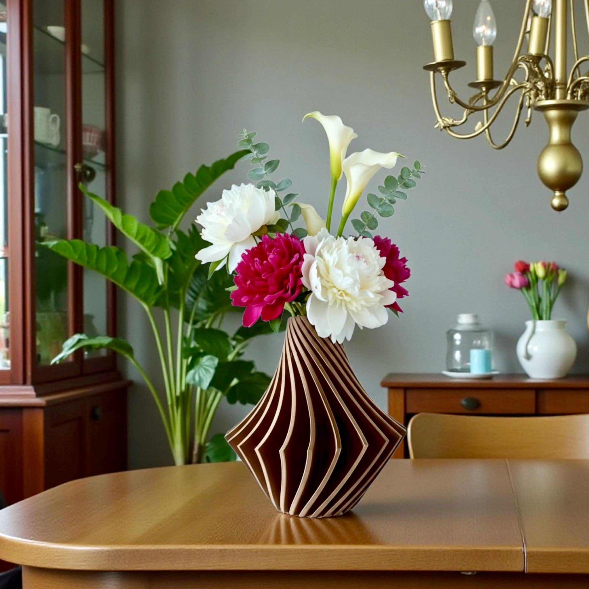 Spiral Vase twisted spiral detail – geometric ridge pattern sculptural decor