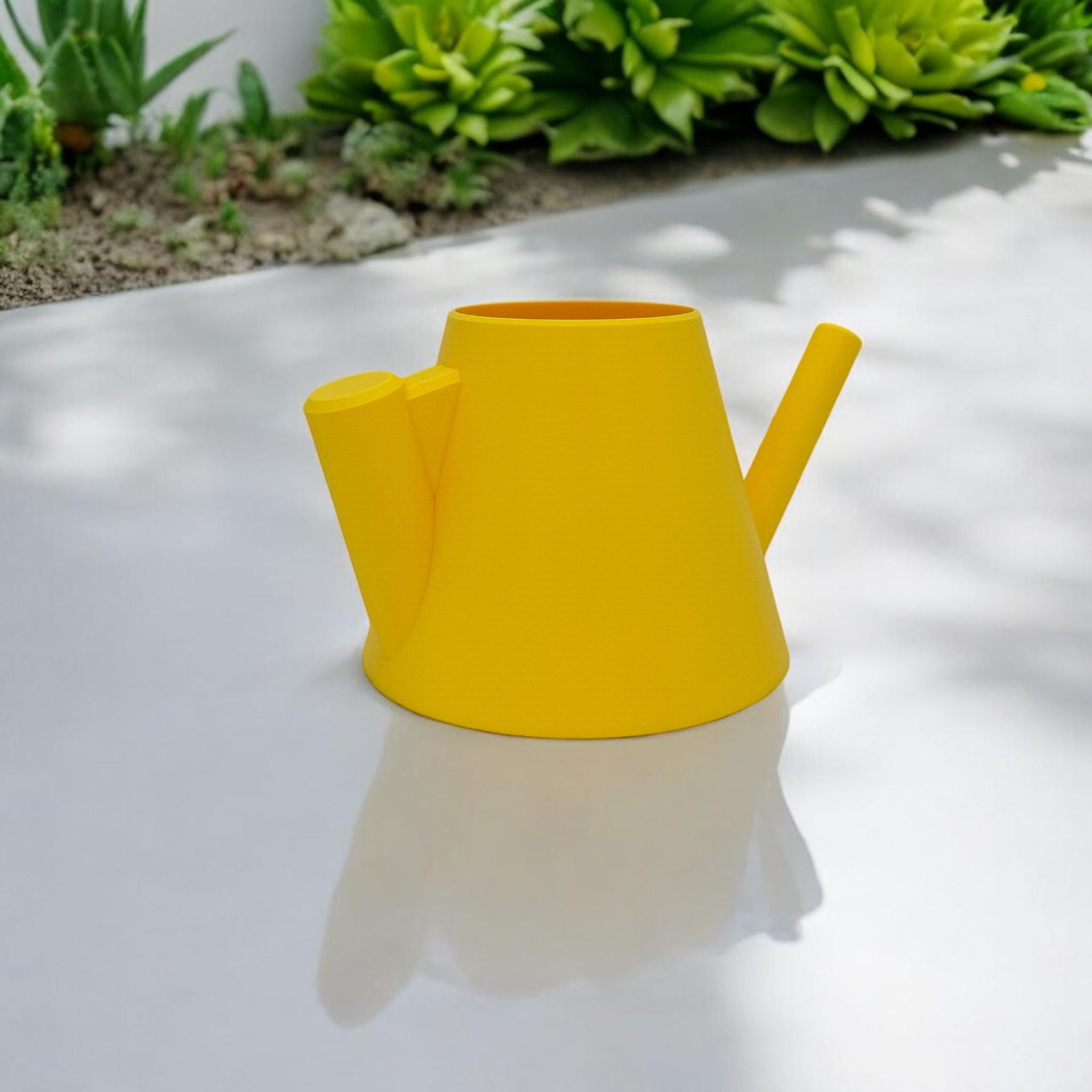 Yellow Indoor Watering Can pouring – 24oz minimalist long spout plant can