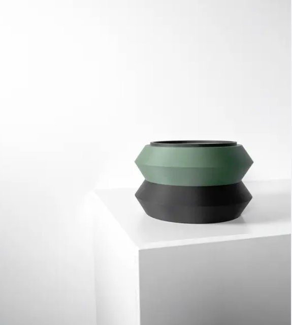 Modern Tiered Planter – Two - Tone Plant Pot, Houseplant Decor - Pashmation
