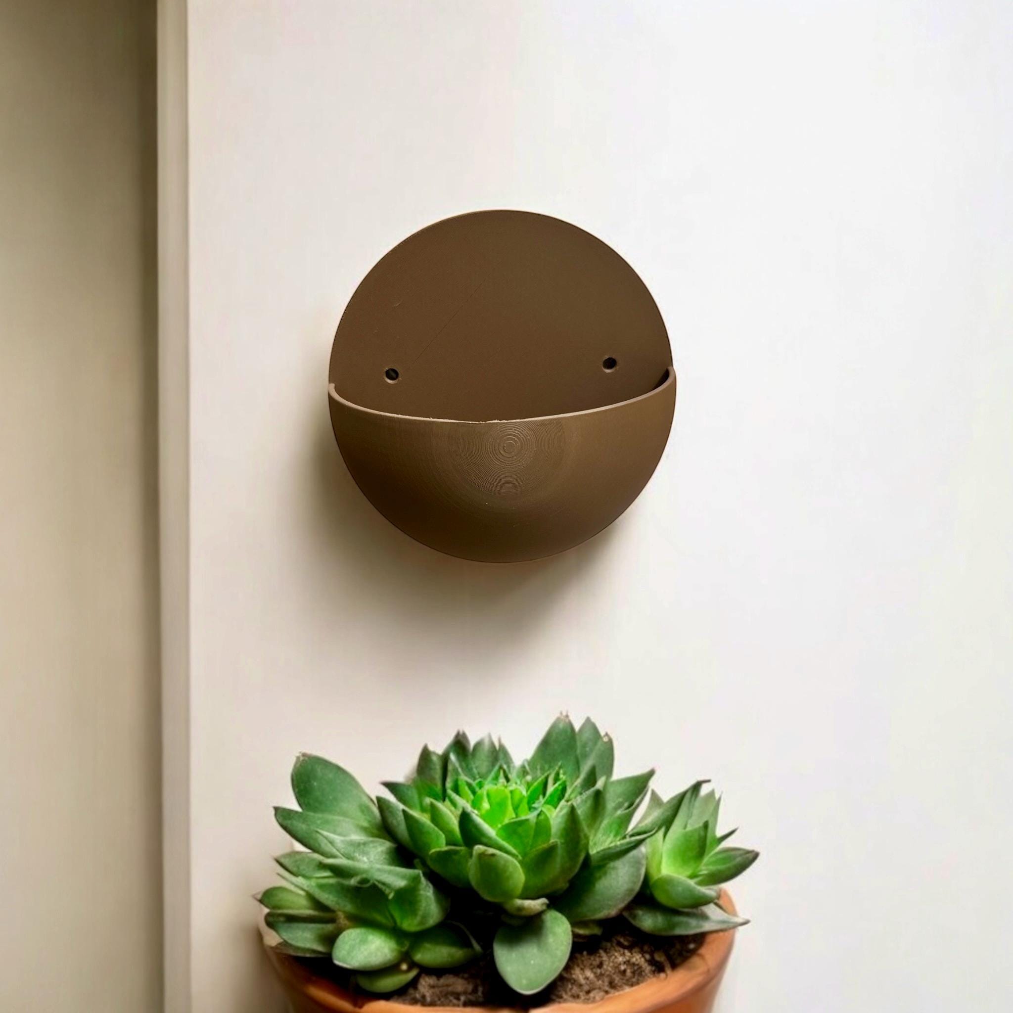 Modern Wall Planter: 3D Printed PLA Semi - Sphere - HaloPod Design - PashmationIndoor Planters