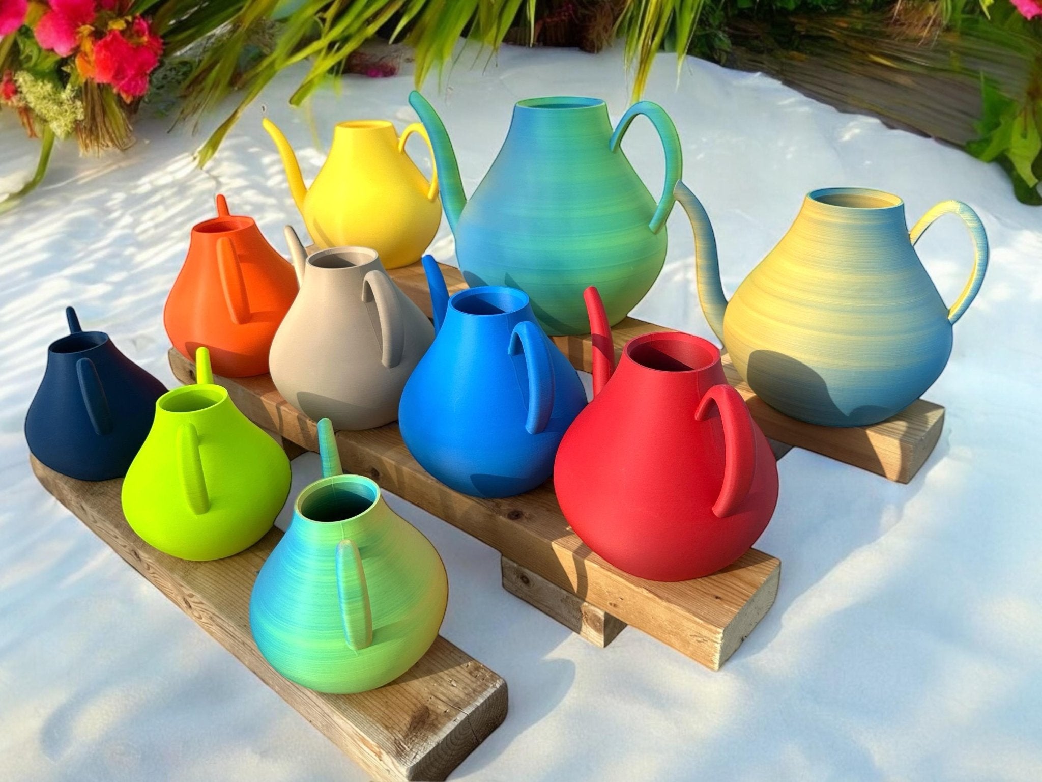 Sunbeam Watering Cans grouped – Hues Fusion multi-tone collection lineup