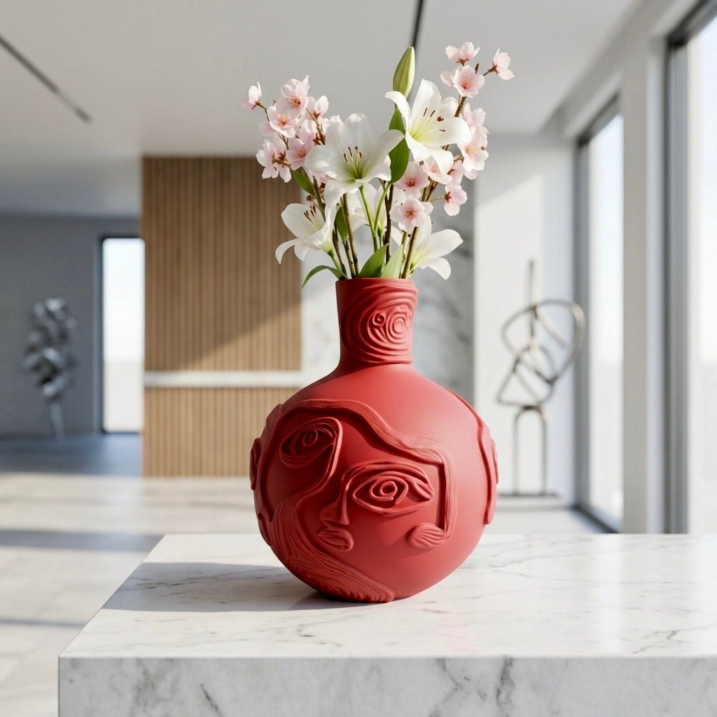 Picasso’s Faces Inspired Flower Vase for Art Lovers - PashmationVases