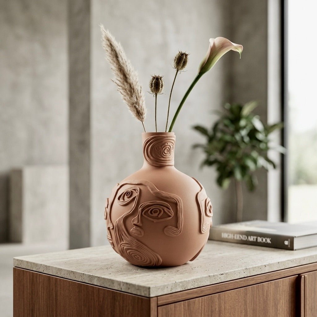 Picasso’s Faces Inspired Flower Vase for Art Lovers - PashmationVases