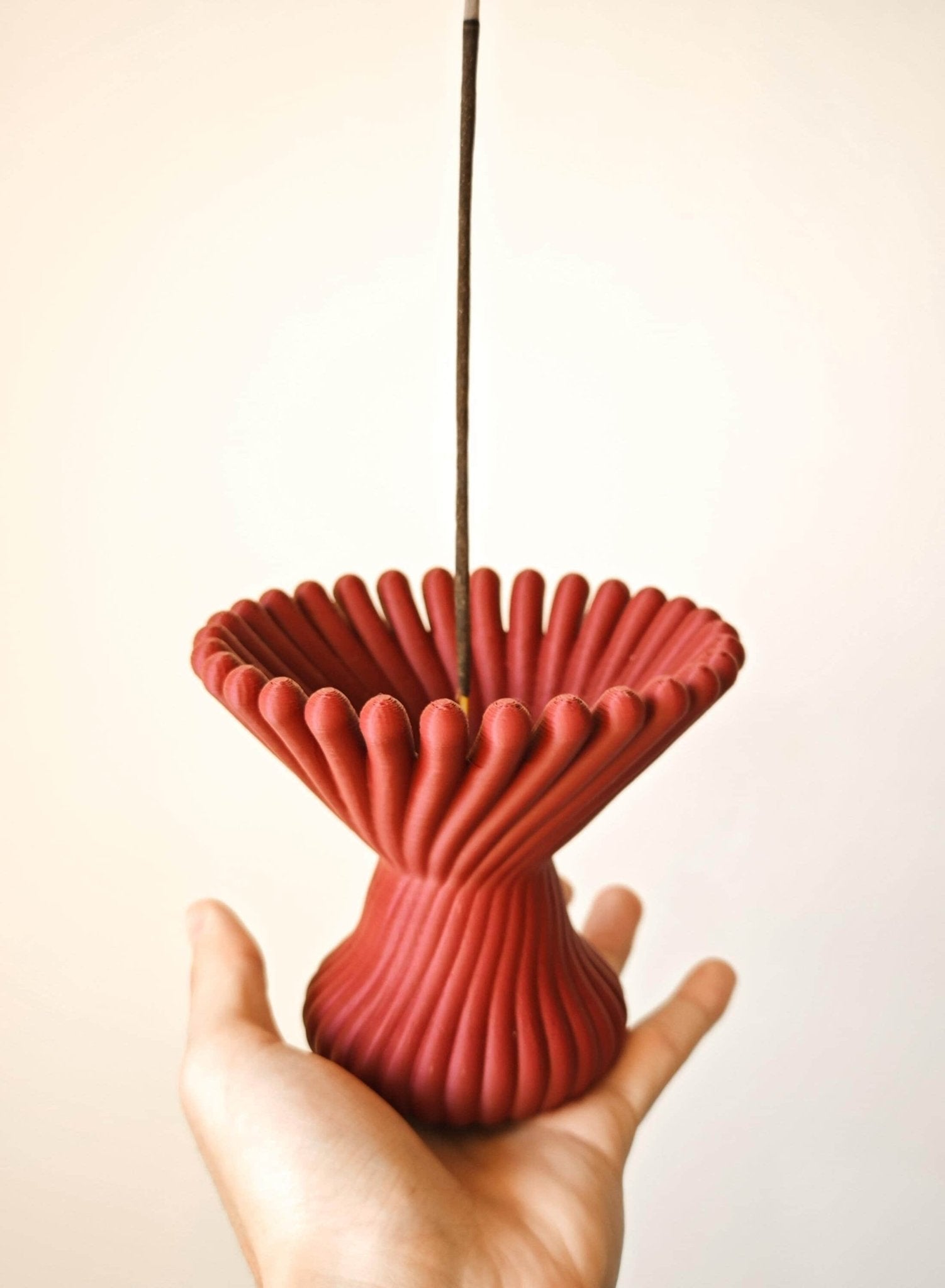 Pleated Lotus Flame Incense Holder | Zen Meditation Decor Aromatherapy Burner with Ash Catcher Tray - PashmationIncense