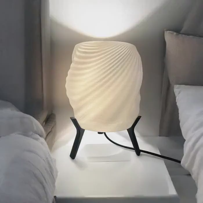 Ripple Glow Sculptural Table Lamp - Modern Ambient LED Lighting for Bedroom Office Contemporary Home Decor