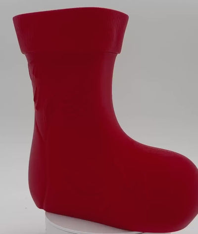Boot Shaped Christmas Vase: Rustic Holiday Centerpiece