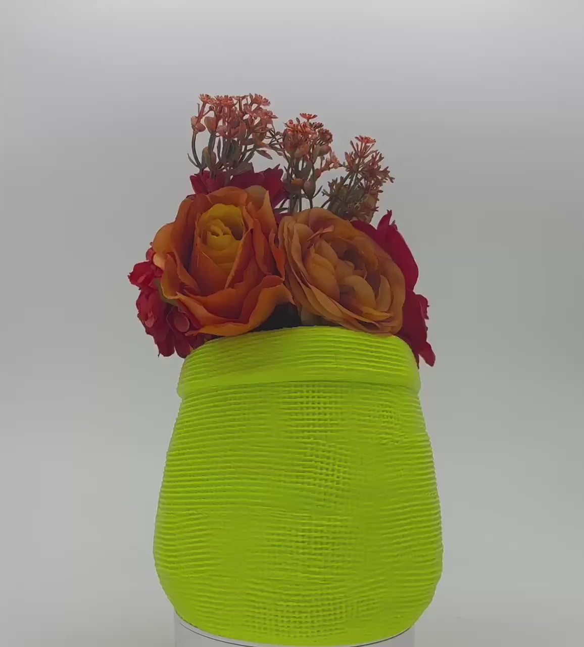 Vibrant Textured Woven Planter - Indoor Outdoor Plant Container Home Decor Accent