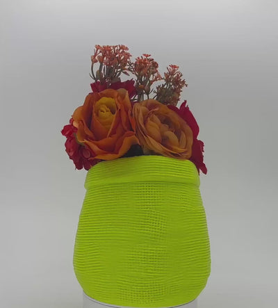 Vibrant Textured Woven Planter - Indoor Outdoor Plant Container Home Decor Accent