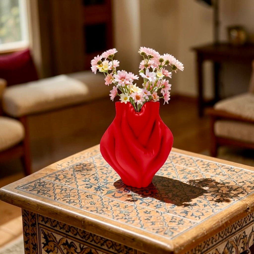 Ripple Bubblegum Vase Modern Home Decor Stylish Contemporary Centerpiece Gift Flower Arrangement Elegant Decorative Piece by Pashmation