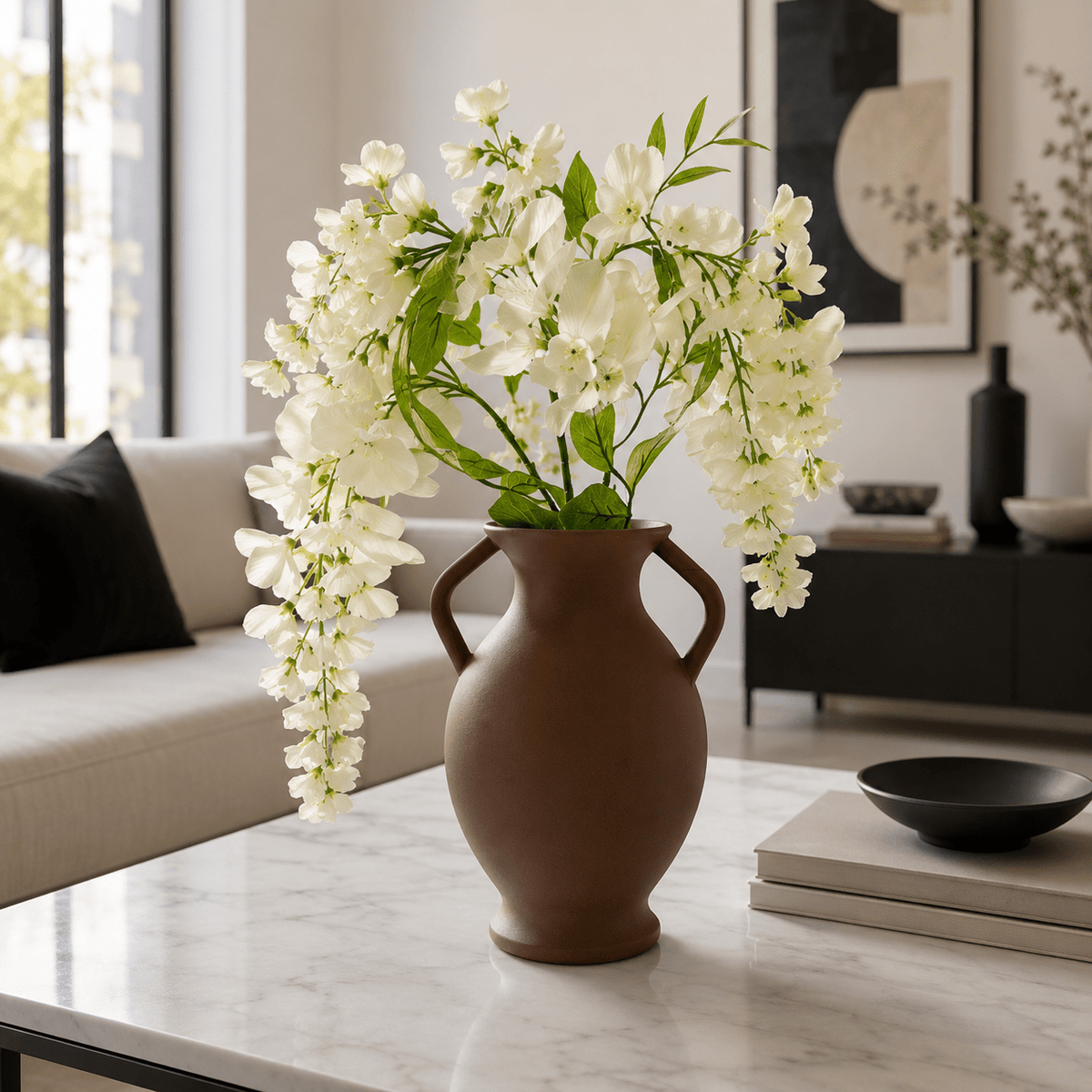 Rustic Amphora Vase | Handled Sculptural Centerpiece by Pashmation