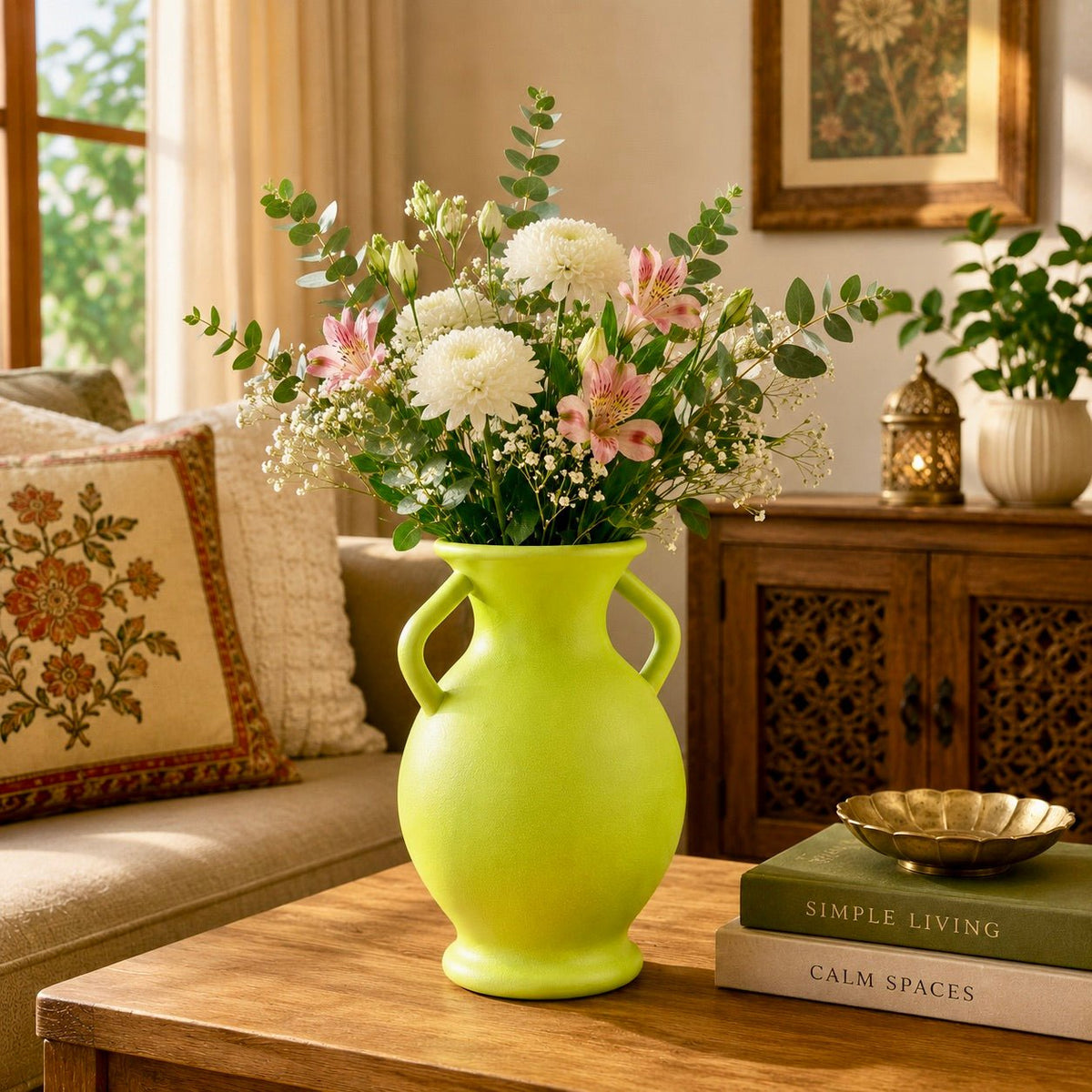 Rustic Amphora Vase | Handled Sculptural Centerpiece by Pashmation