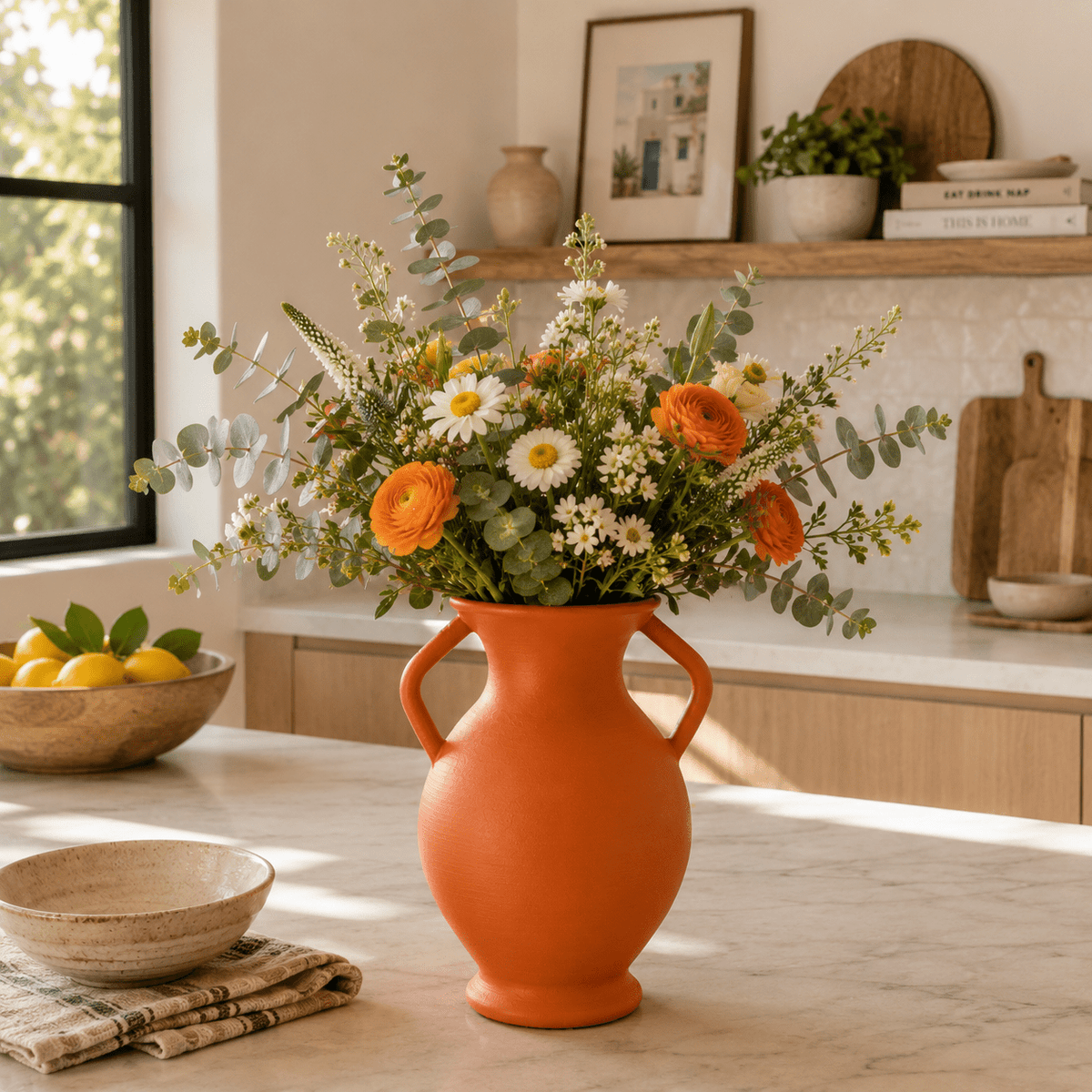 Rustic Amphora Vase | Handled Sculptural Centerpiece by Pashmation
