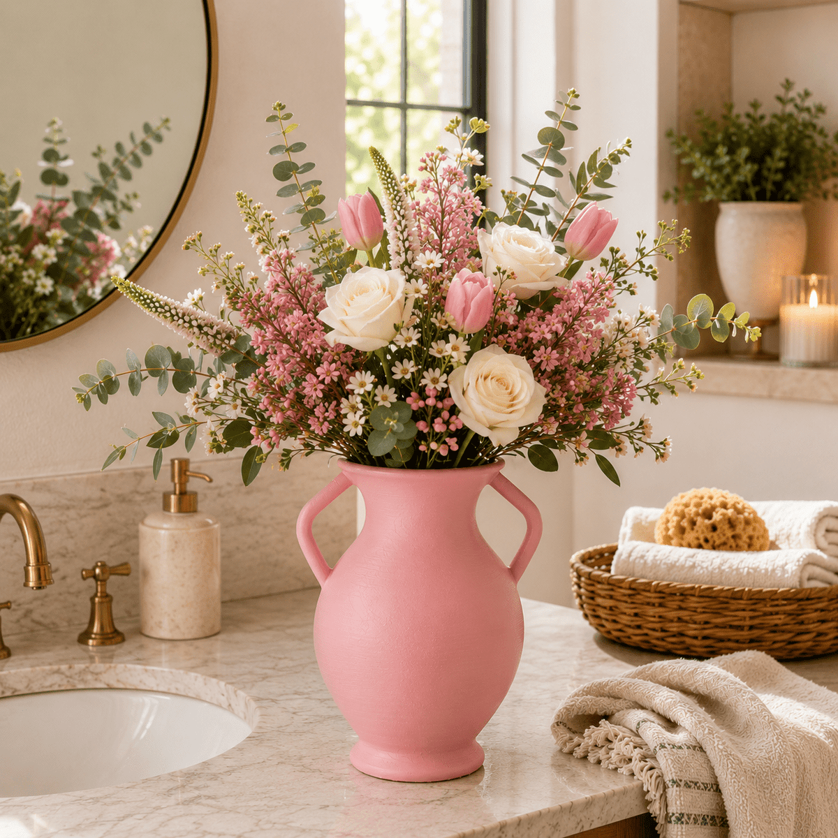 Rustic Amphora Vase | Handled Sculptural Centerpiece by Pashmation